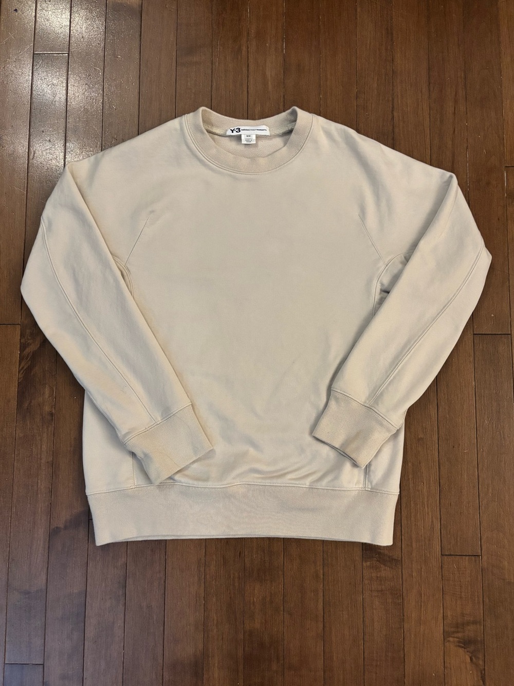 Fall 2019 Adidas Y-3 Yohji Yamamoto Cream Sweater Designer Size Medium 19.5x24